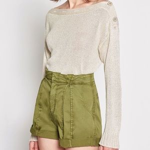 NWT Joie Burrell Luster Button Shoulder Sweater